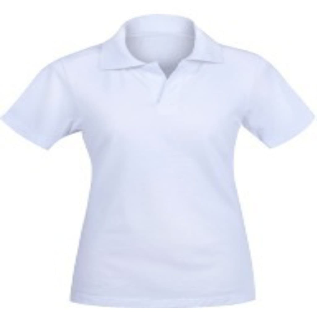 Polo Branca Feminina 100% poliéster malhas c/ gramaturas 165 e 185 e piquet 185 de excelente qualidade para sublimação