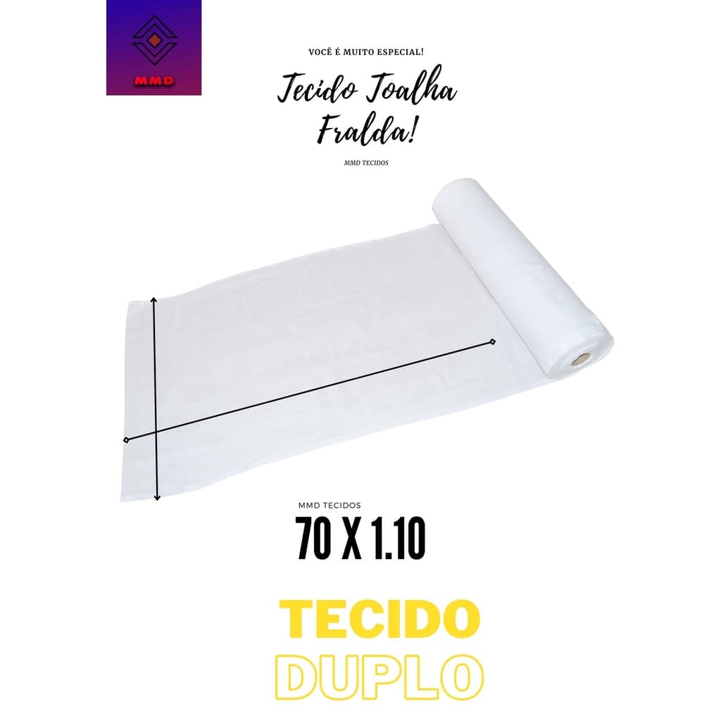 Tecido Toalha Fralda Luxo (DUPLA) 100% Algodão - PROMOÇÃO