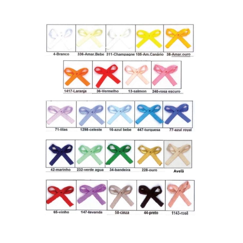 Laço de Cetim Tamanho 0 - Lacinho P - 100 unidades - Laço para Calcinha/Lembrancinha- Diversas Cores