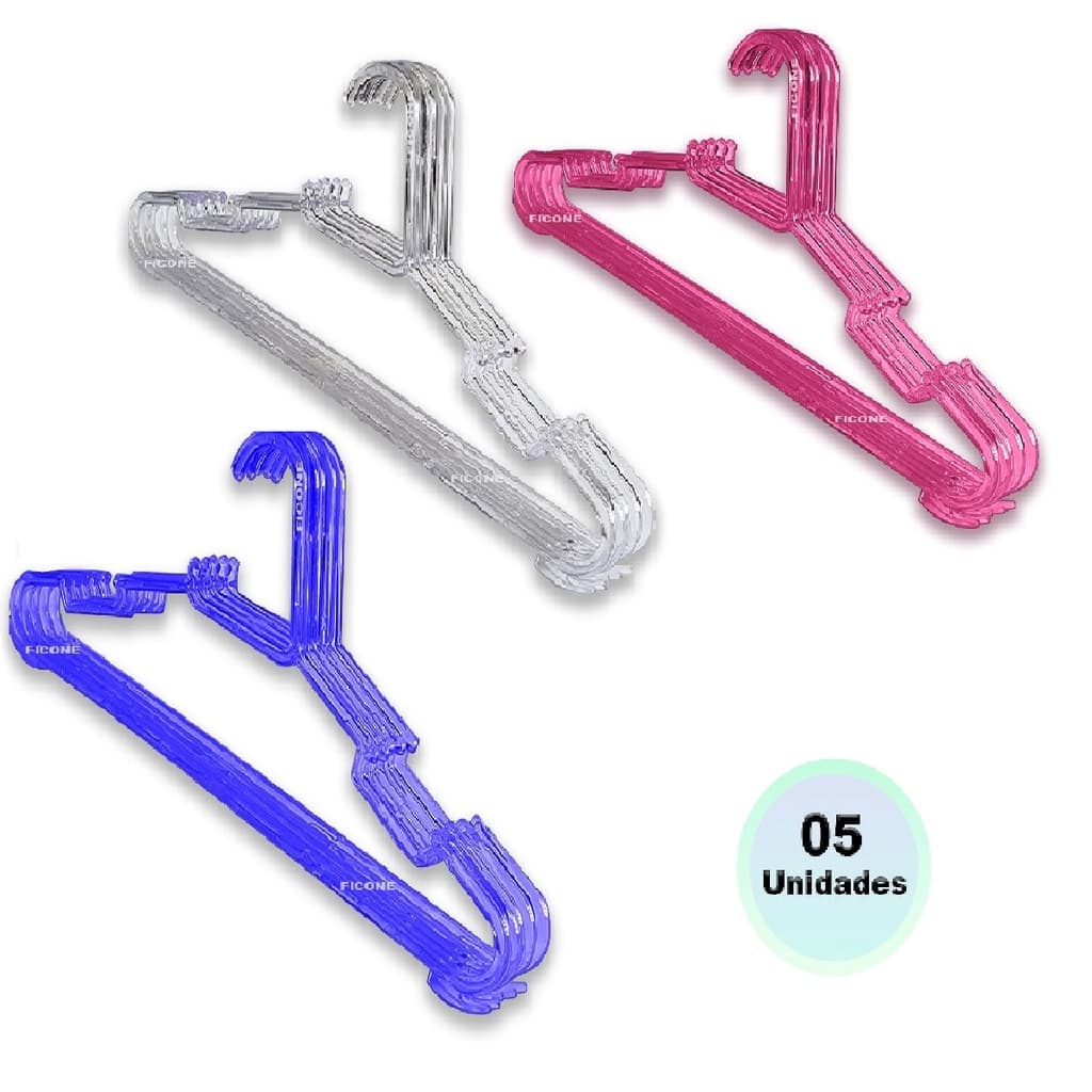 Cabide para Roupa de Bebê - Criança Acrílico Kit 5 Peças