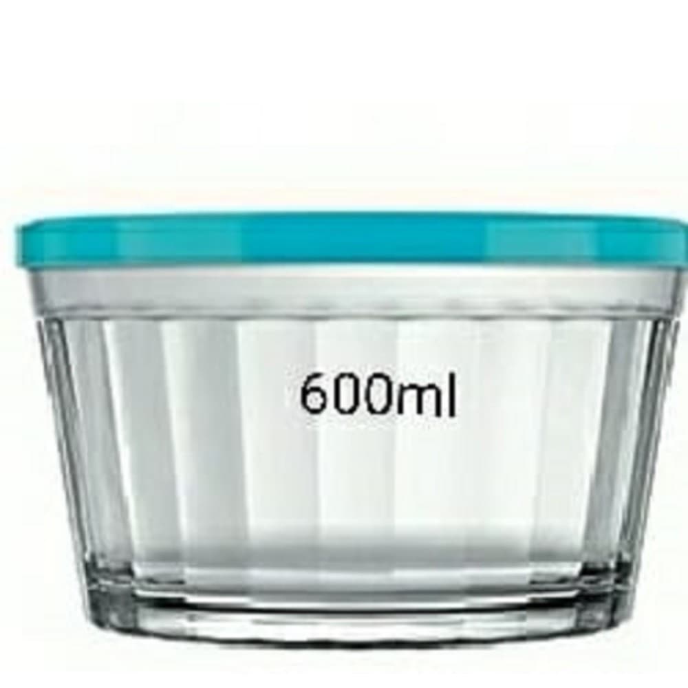 Pote de Vidro 600ml Com Tampa colorida. (unidade)