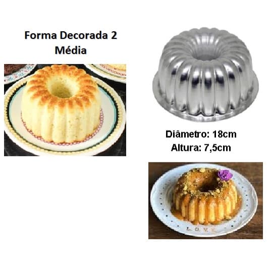 Forma Bolo Torta Suíça Decorada N2 - MÉDIA (18x7,5cm) - MajuFormas