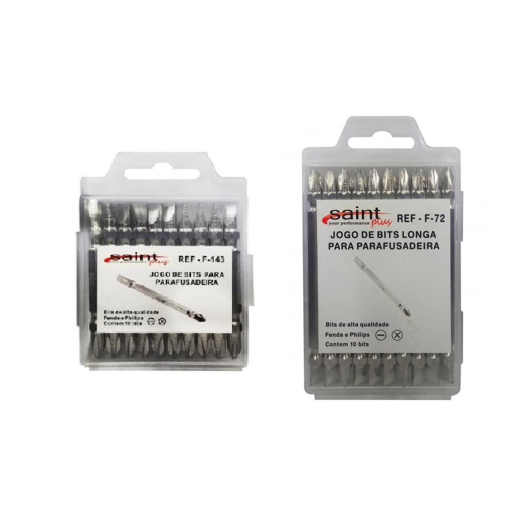 Jogo de pontas Bits Curto e longo Para Parafusadeira C/10 Philips e Fenda Imantado