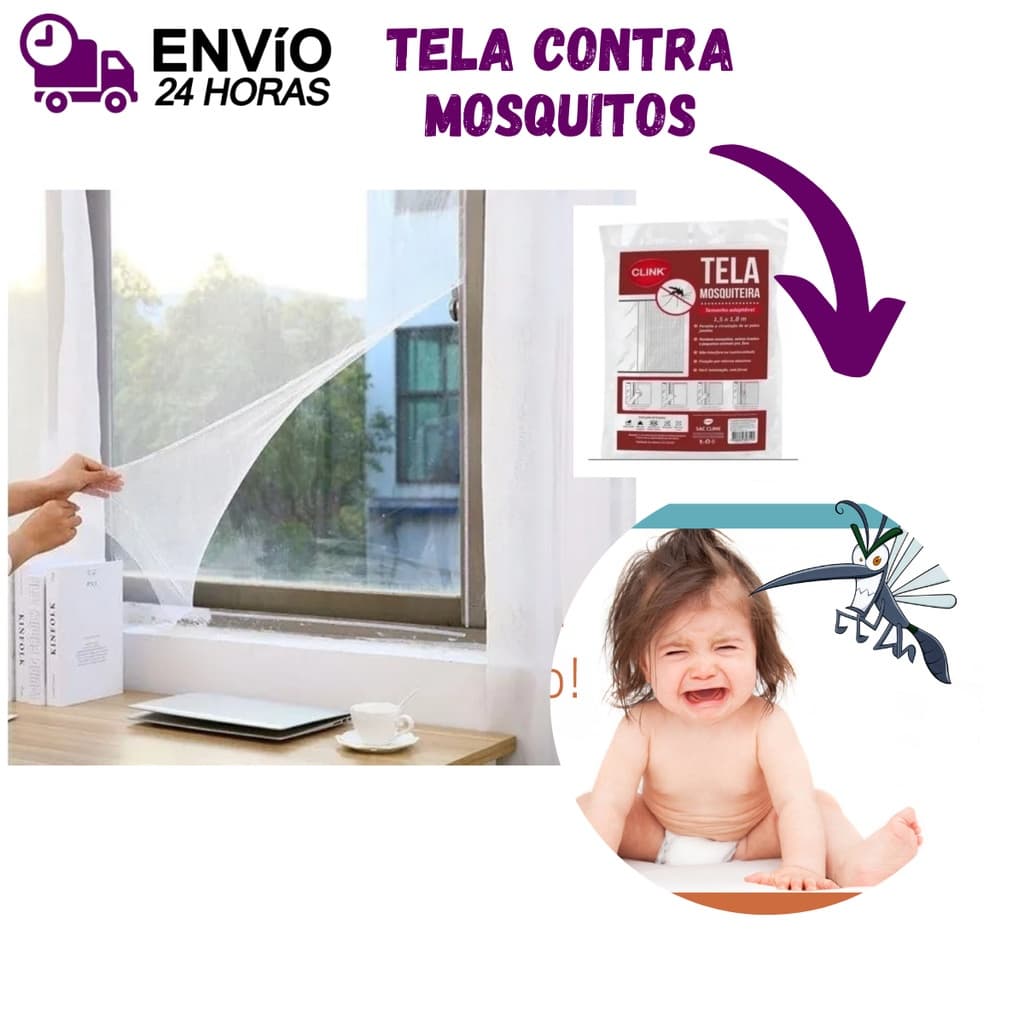Tela Contra Mosca Mosquito Pernilongo Mosqueteira Inseto De Janela Grande 150 x 180cm