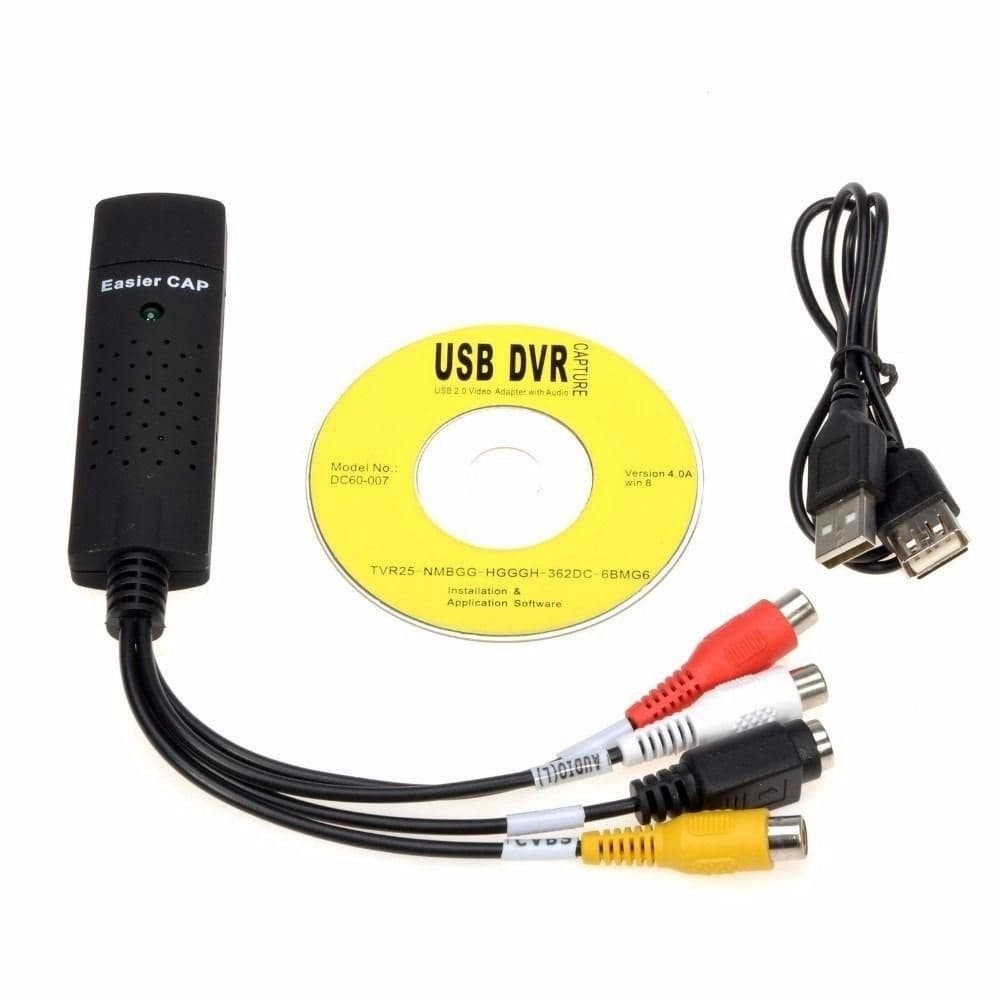 Placa De Captura Vídeo USB Easycap Áudio-vídeo Notebook Pc