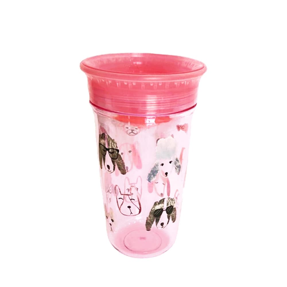 Copo Treinamento Bebe 300 ml Tritan Antivazamento Cachorro Rosa Nuby +12M Nb10443.016