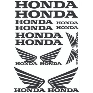 Cartela Adesivos Honda + Asas (kit 14 Unidades) + Brinde