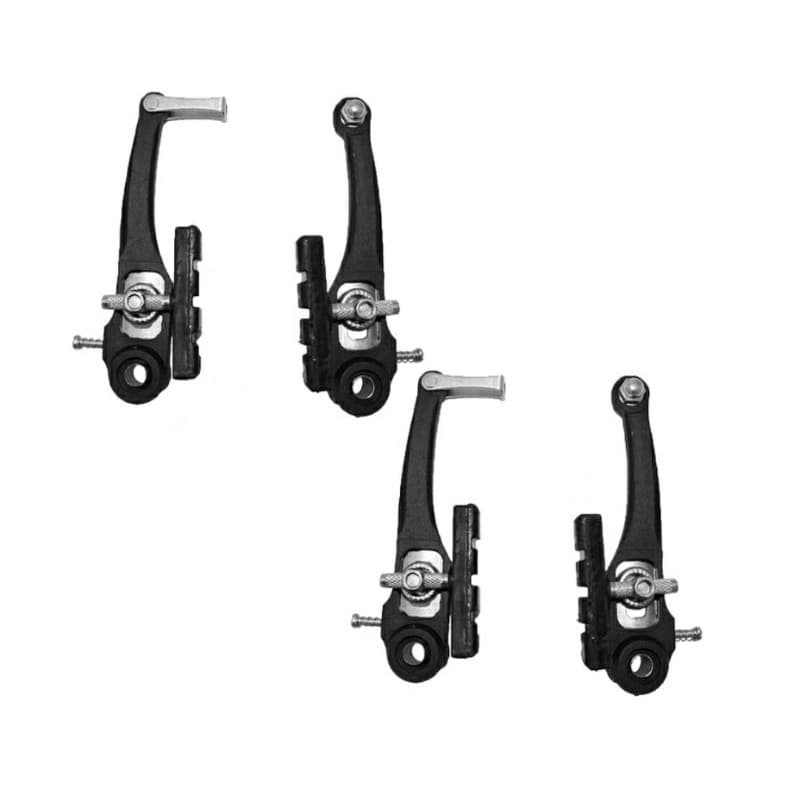 Par Freio V Brake Nylon C/ Sapata Orbital Preto Bike Mtb Caloi Cross Aro 26 aro 20