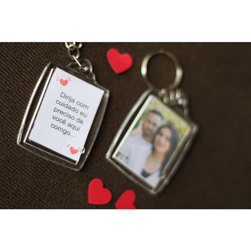 Chaveiro acrílico personalizado frente e verso