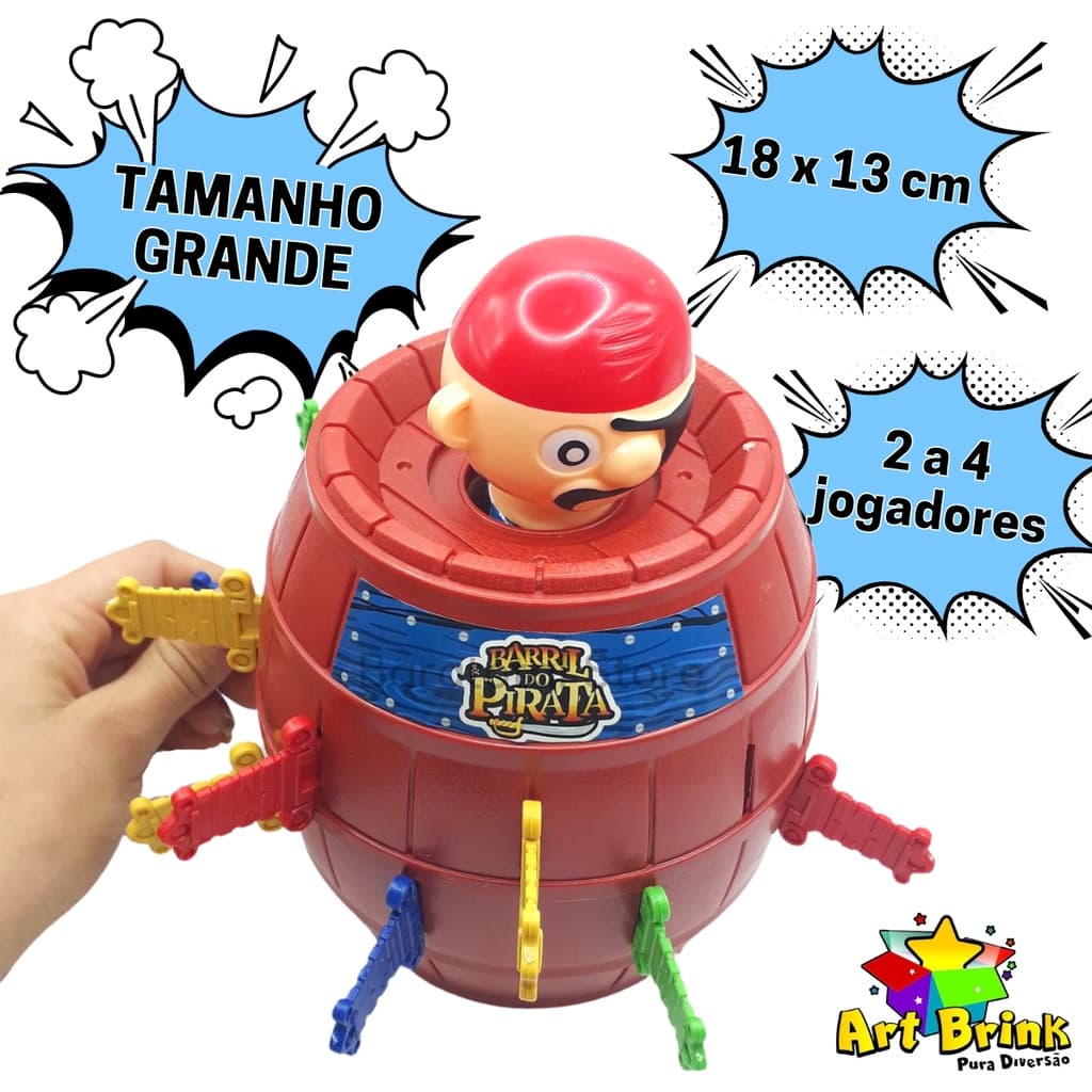 Barril Pirata Brinquedo Tipo Pula Pirata Infantil Divertido 4 Jogadores Jogos Retrô Pirata que Pula
