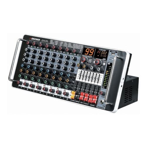 Mesa de som 8 canais padrão rack Arcano Rack-M8 EQ USB AUX
