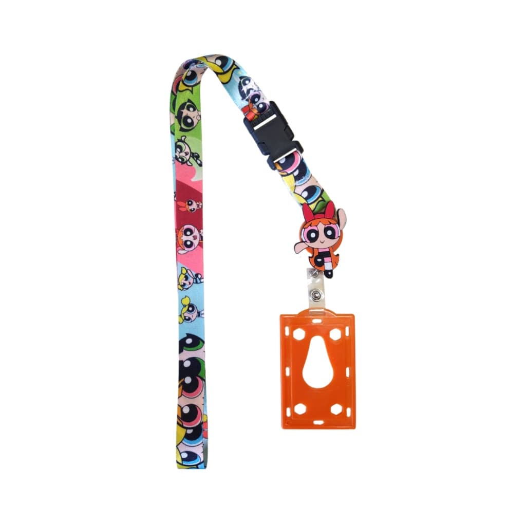 Kit Cordão As Meninas Super Poderosas com Fecho Engate Rápido + Porta Crachá Retrátil Personalizado + Porta Cartão