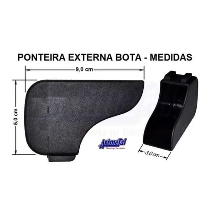 Kit Com 24 Ponteira 50 x 30 Externa Plástica Bota Mesa Longarina
