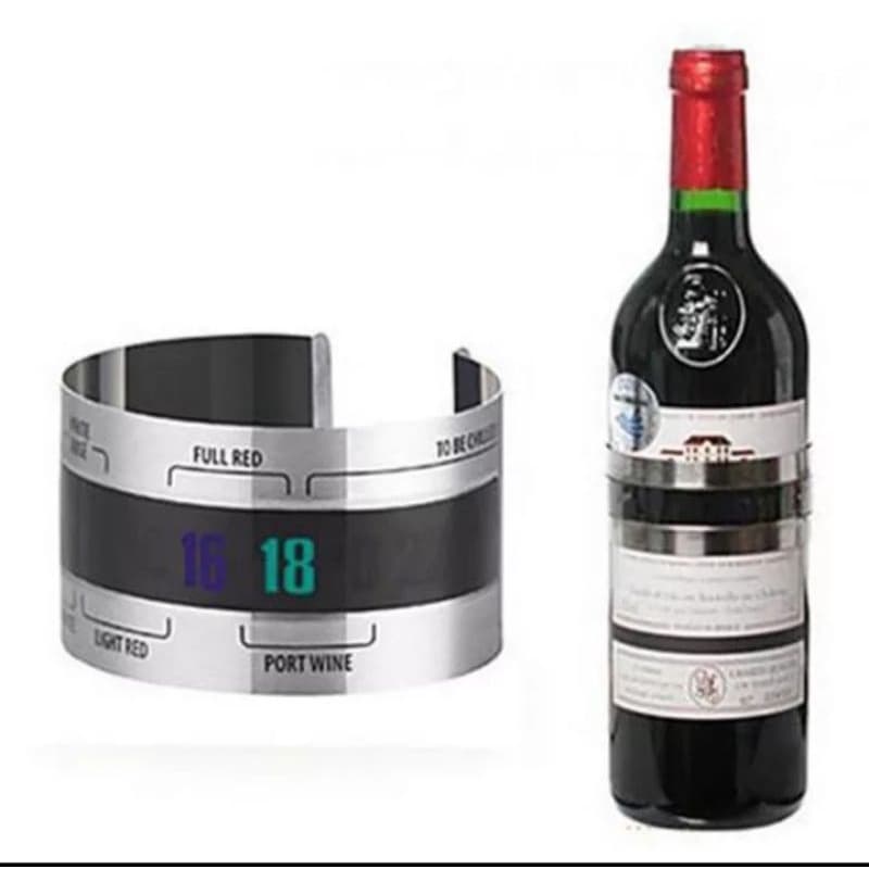 Termômetro De Garrafa De Vinho Inox Automático Sem Pilha