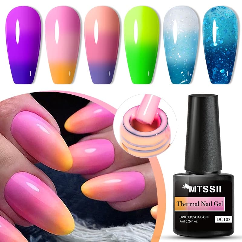 MTSSII Gel UV Térmico 7ml De Esmalte De Molho LED De Temperatura Brilhante Verniz De Unhas Manicures