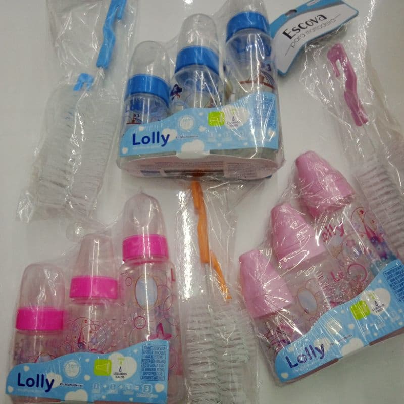Kit 5 peças mamadeira + escova para limpar