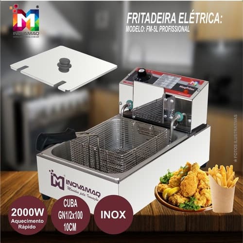 Fritadeira Elétrica Profissional - Fm-5l - 220v - Inovamaq