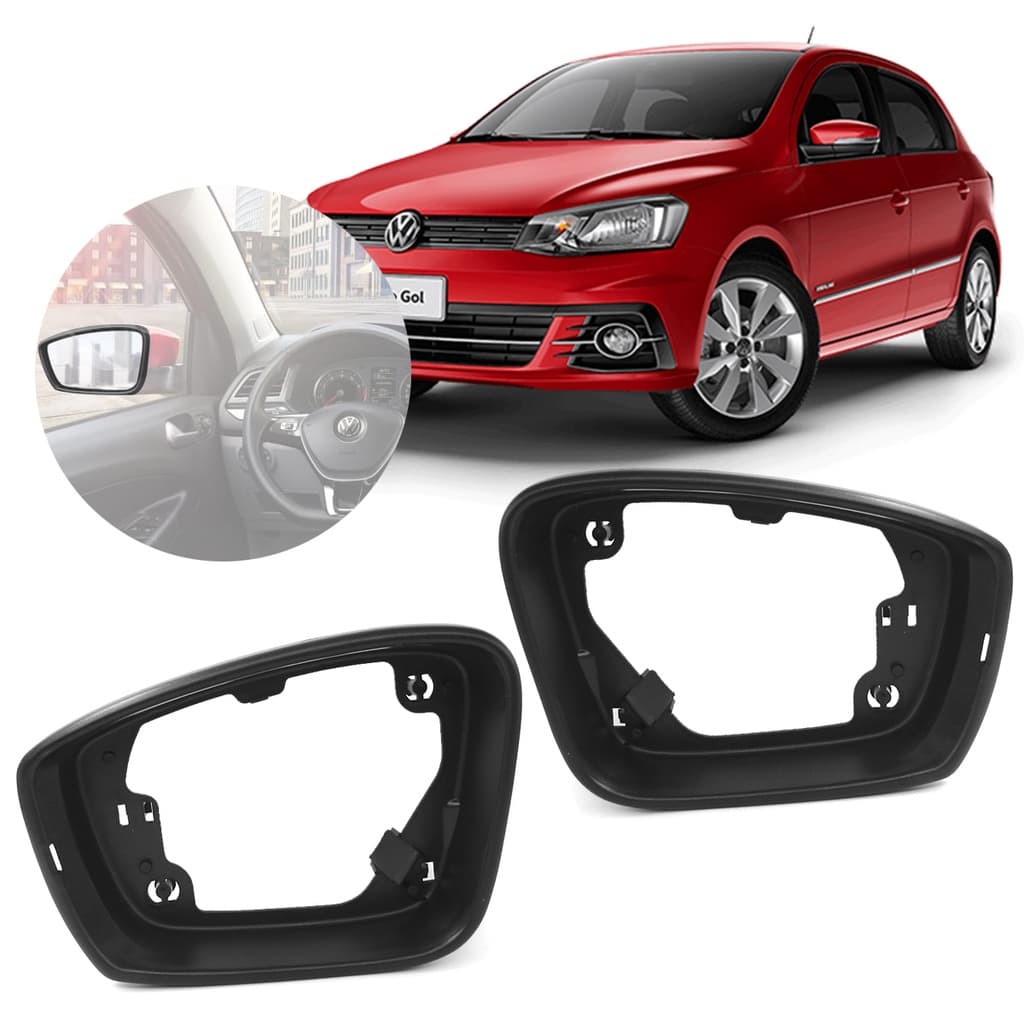 Par Moldura Do Retrovisor Com Furo Pisca Gol Fox Spacefox Voyage Golf G6