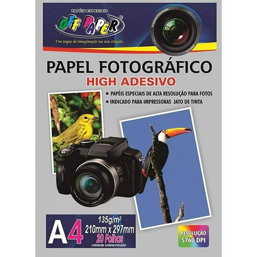 Papel Fotografico Adesivo A4 135g Glossy C/20 Folhas Especial
