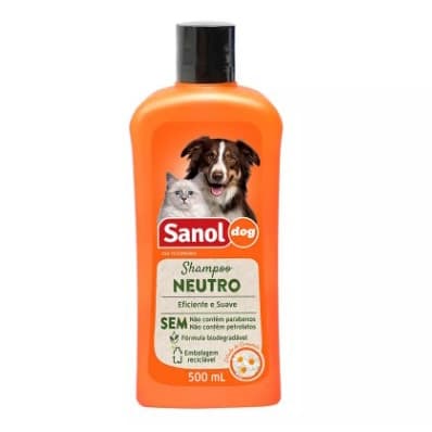 Shampoo De Pêlos Para Cães E Gatos Neutro 500ml - Sanol Dog