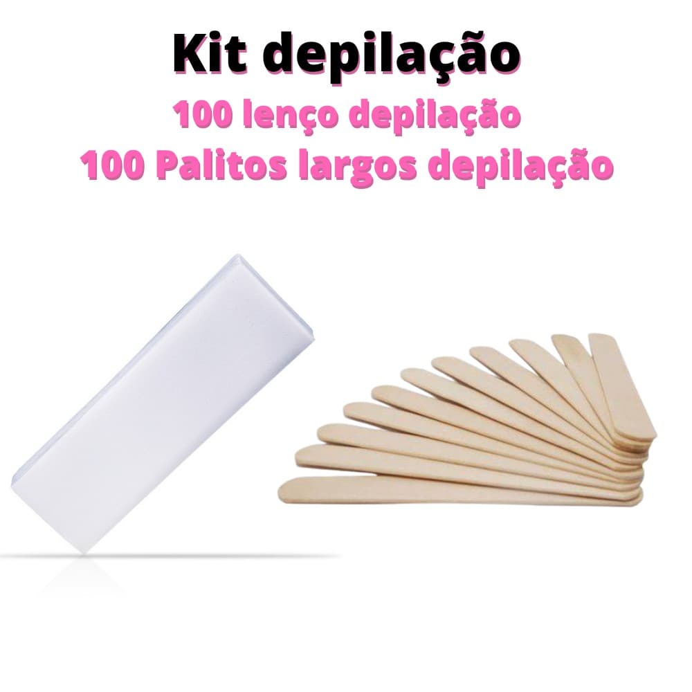 Kit depilação 100 Palito de depilação  + Papel para depilação 100un Oferta
