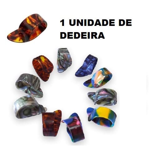 Dedeira Violão 7 cordas Dedal Viola Caipira Celulóide Perolada 1 Unidade Avulsa
