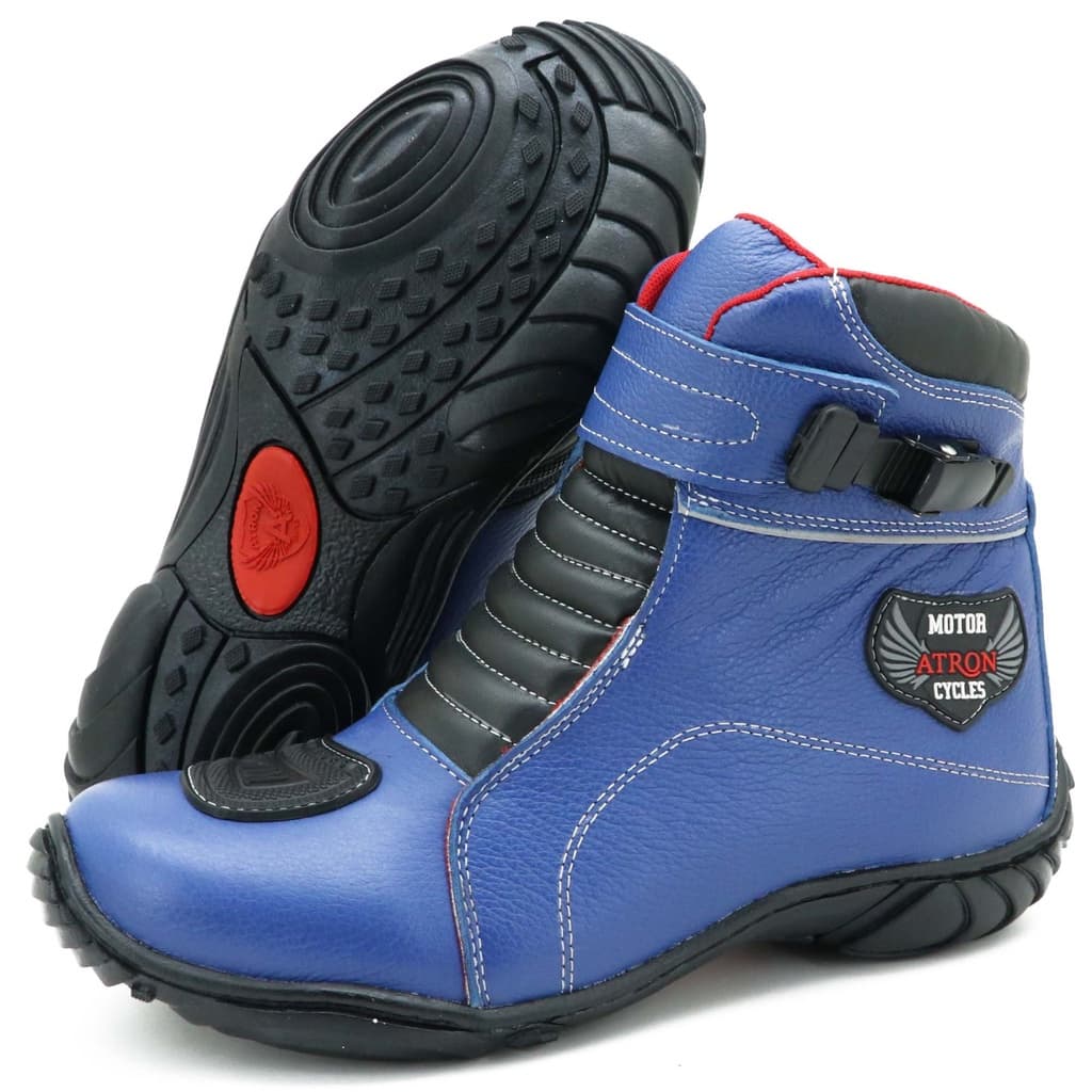 BOTA COTURNO MOTOCICLISTA COURO 287 KM AZUL