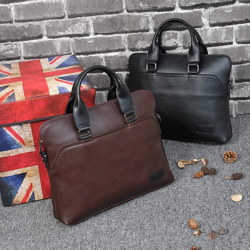 100 % Cavalo Louco Couro Do Plutônio Homem Saco De Negócios Moda Bolsa Masculina Retro Maleta Coreano Crossbody