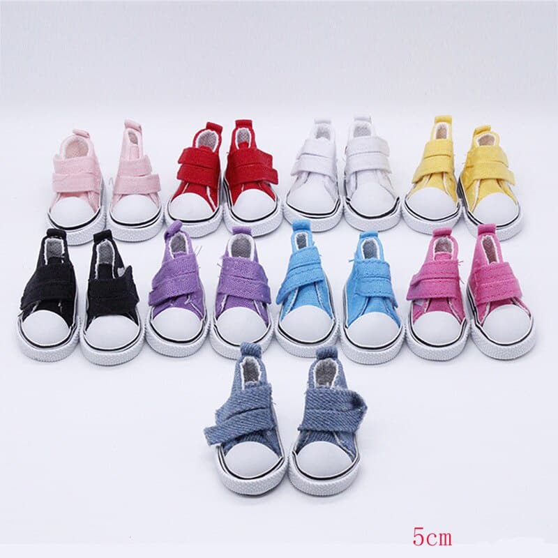 1 Par 5 Centímetros Boneca Sapatos Brinquedos Para 1 / 4 Bjd Boneca Dress up Sapatas De Lona Casuais Acessórios Da Boneca