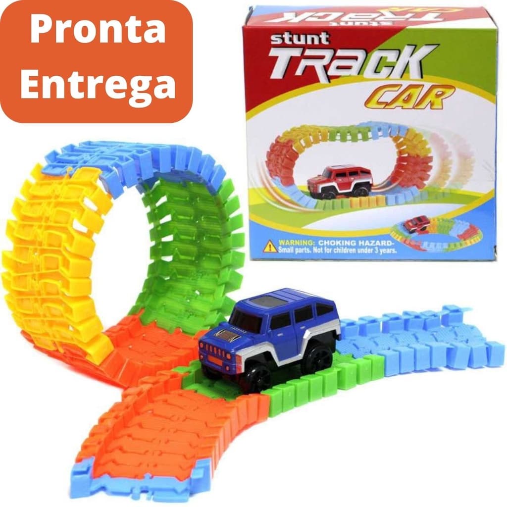 Carrinho e Pista Maluca A Pilha Blocos Coloridos- Pronta Entrega