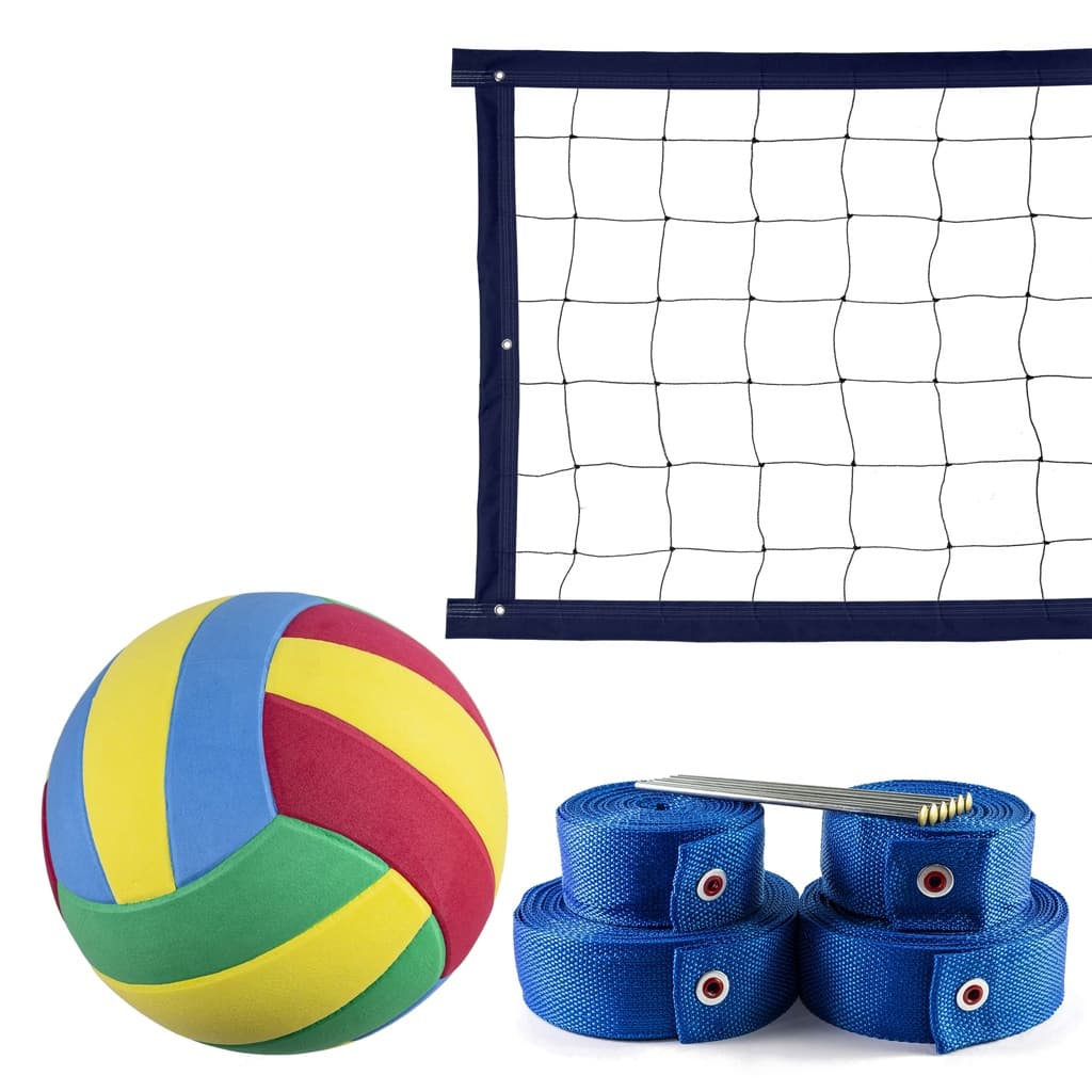Kit Rede De Vôlei 5 Metros + Marcação Azul + Bola - Evo Sports