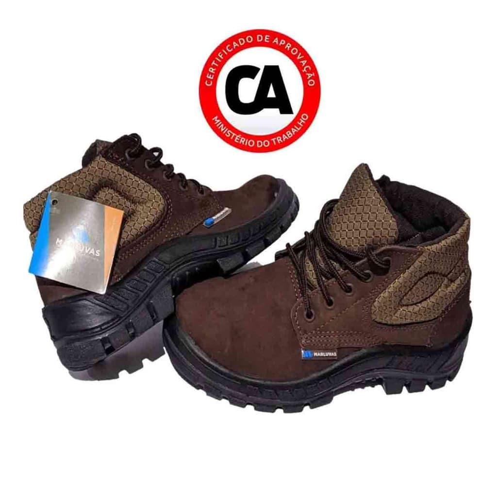 Bota Botina Segurança Epi Nobuck Marrom 50b26 Marluvas