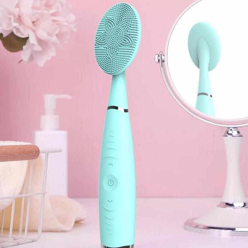 Escova de limpeza facial à prova dwaterproof água ferramenta de limpeza de silicone portátil elétrico handheld escova de limpeza facial mini poro cleaner