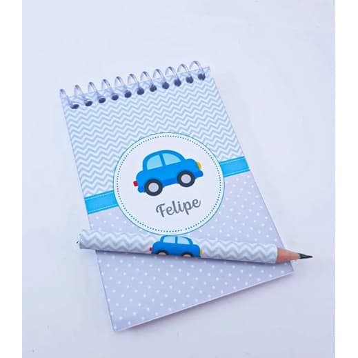 Kit bloquinho com mini lápis lembrancinha maternidade aniversário com 10 unidades