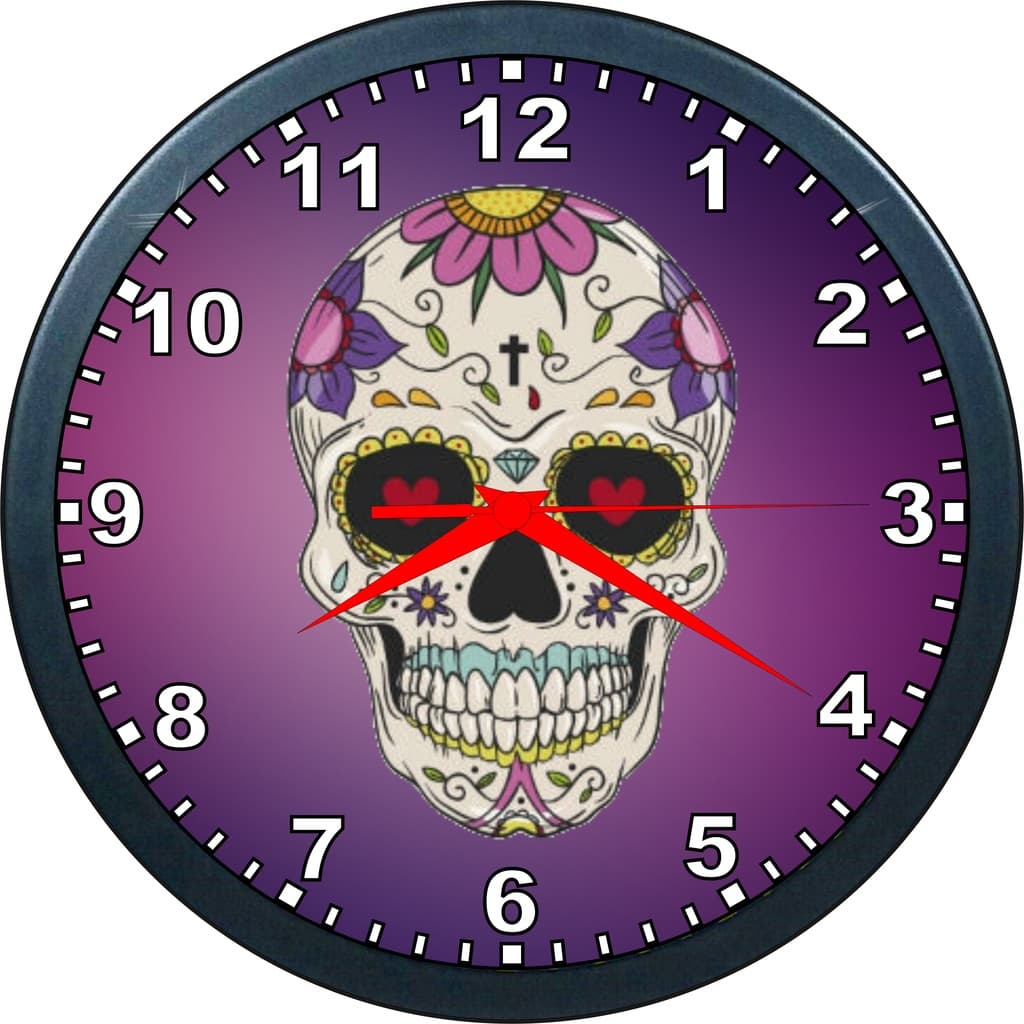 Relógio De Parede Personalizado - Caveira Mexicana - 24cm