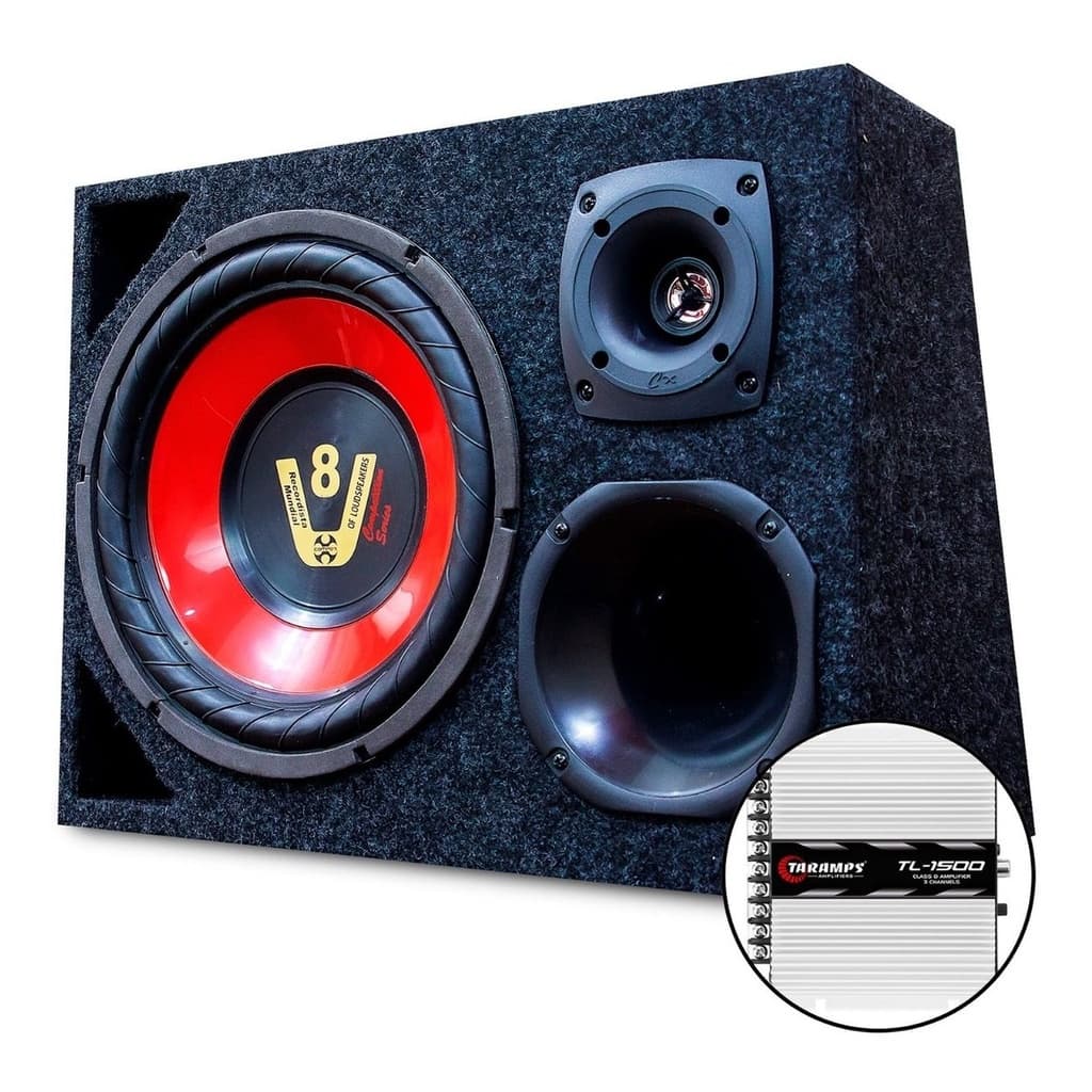 Som Caixa Trio Alto Falante Sub Modulo Amplificador Taramps