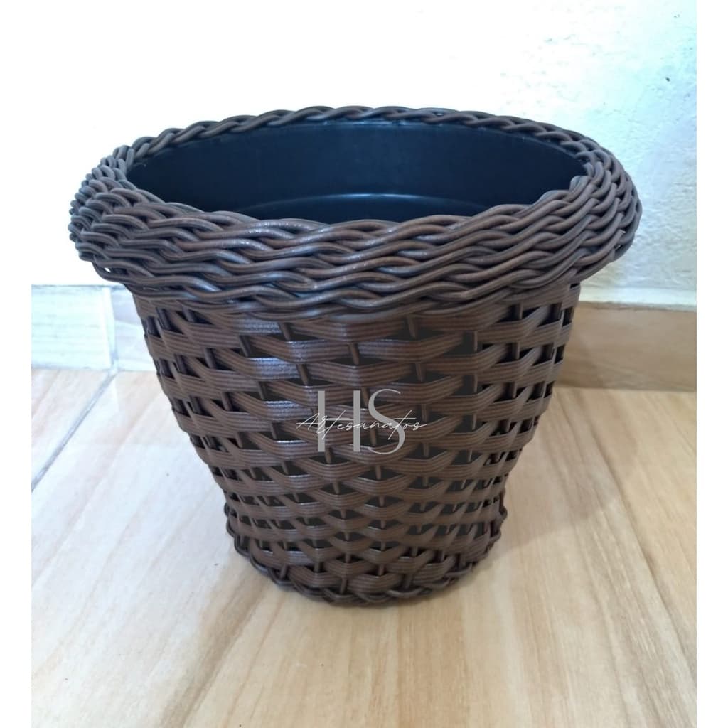 Vaso De Planta Vaso 98 com borda Naturais Artificiais Vaso Flores Redondo decoracao Jardim Presente