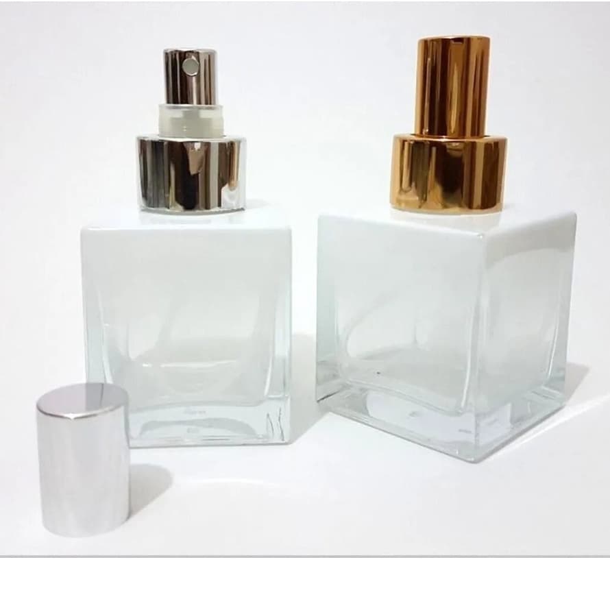 Vidro Home Spray Para Porta Perfume 100ml Modelo Cubo Degrade Branco