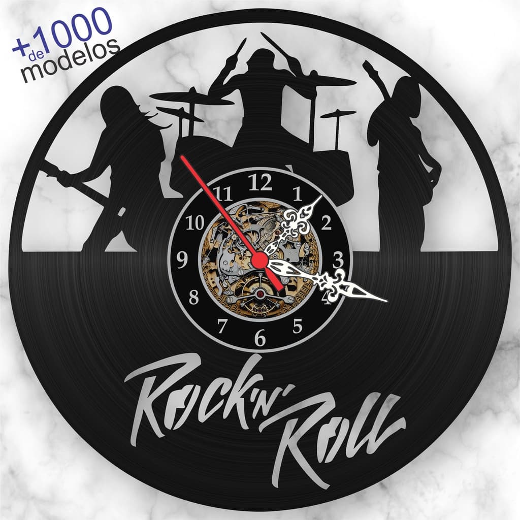 Relógio Parede Bandas Rock N Roll Presente Criativo Dia Namorados Musica Disco Vinil Retrô Moderno
