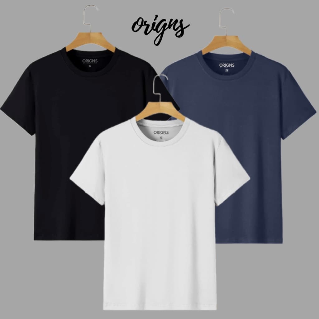 3 Camiseta Lisa Masculina Camisa Básica Algodão Manga Curta