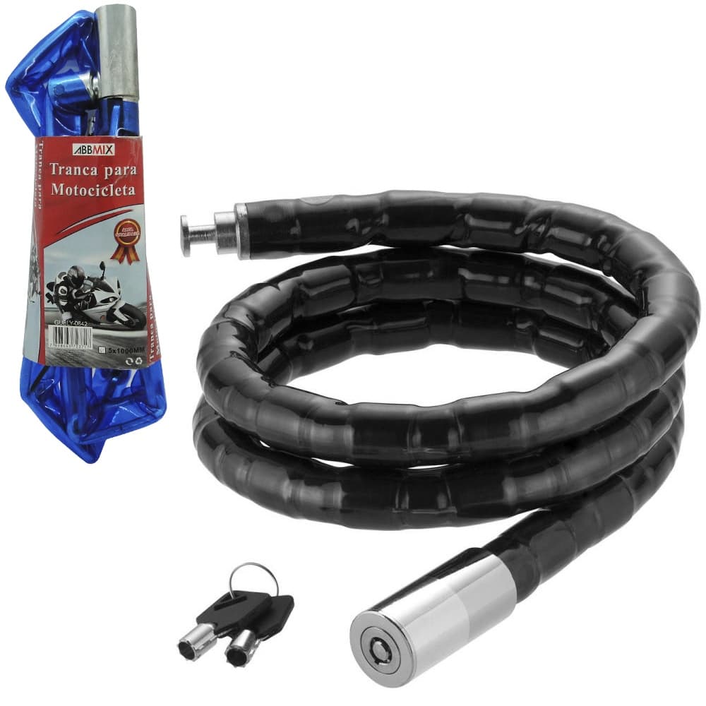 Cadeado Trava Anti Furto Motos Bike Estepe 20 Mm X 1 Metro