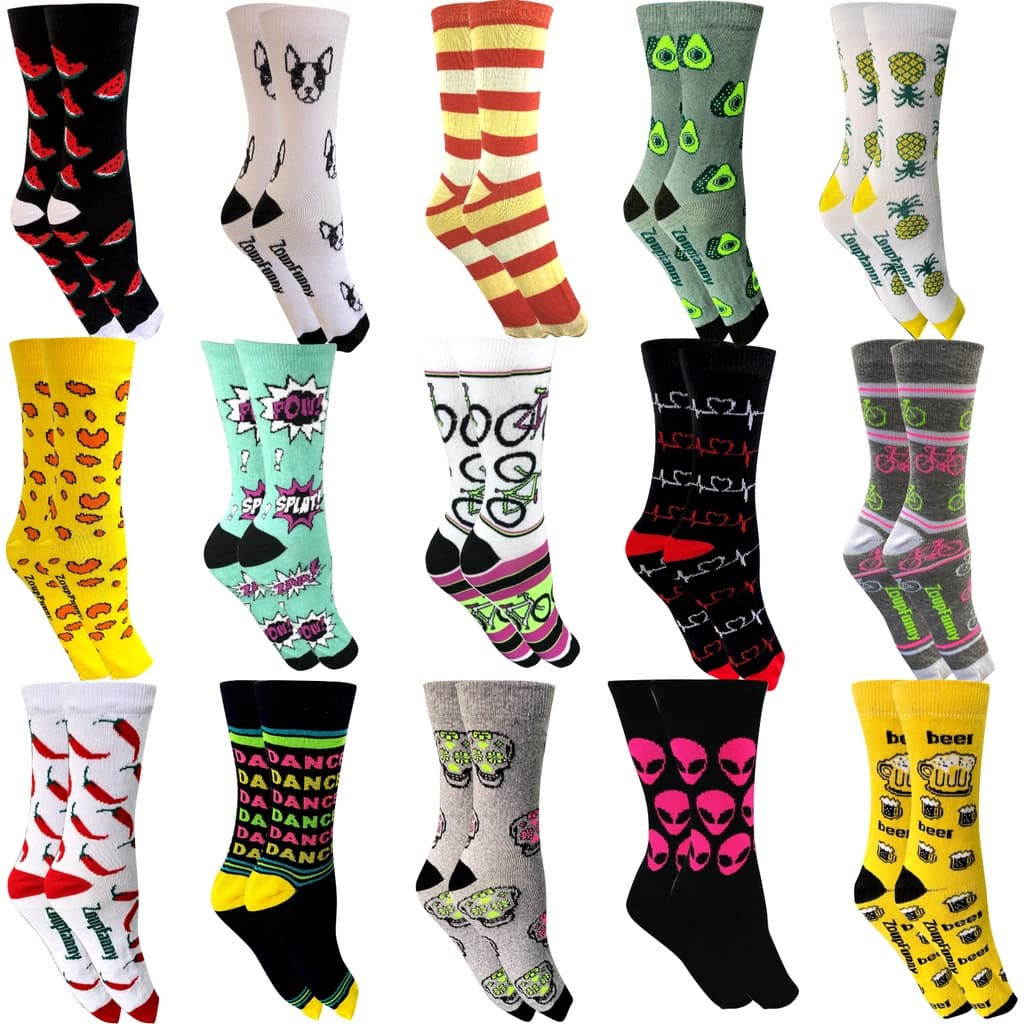 Kit 20 Pares de Meias Divertidas Várias estampas Unisex Promoção De Lançamento