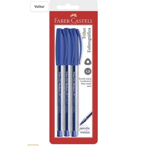 Esferográfica Trilux 032 Médium, Faber-Castell, Azul