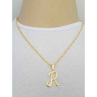 COLAR corrente Folheado feminino LETRAS