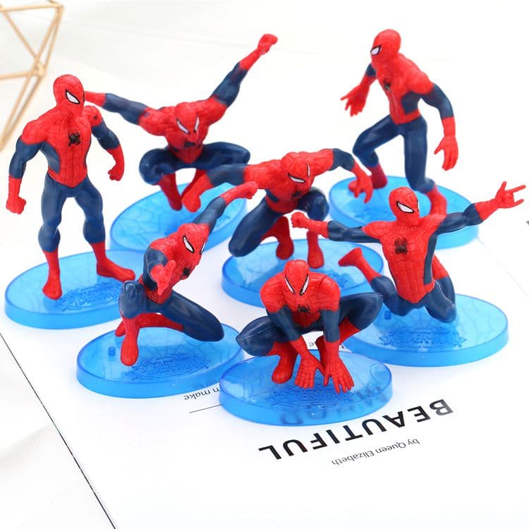 7pcs3D Estilo Homem-Aranha Decoração De Bolo , Personagem Do Modelo Tema Fontes De Festa