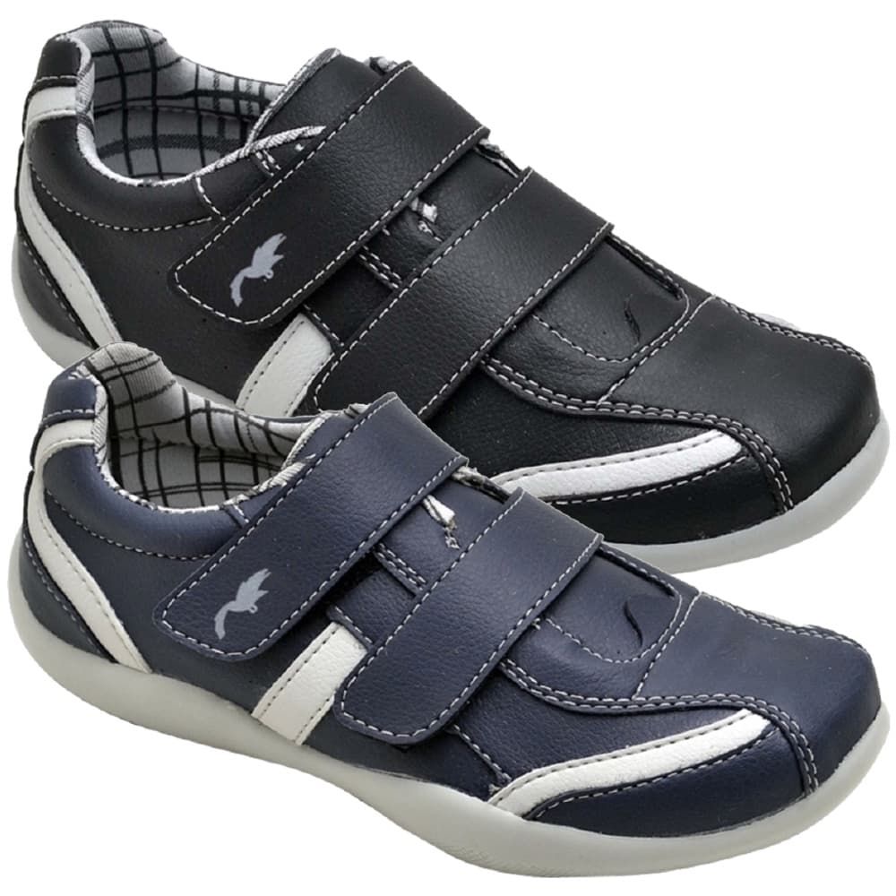 Kit 2 Pares Sapatenis Polo Blu Infantil Masculino em Sintético com Velcro e Amarração