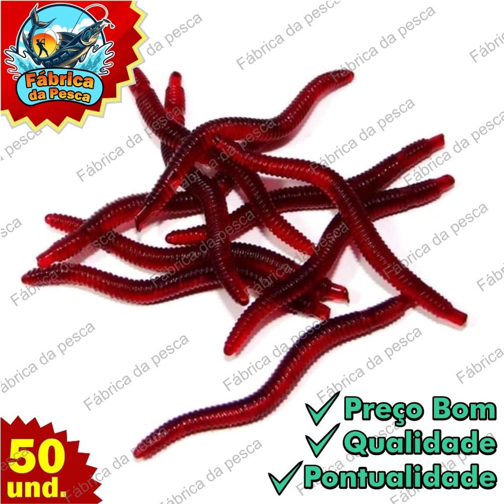 Isca Artificial Pesca Minhoca em Silicone Soft Iscas Artificiais para Pesca de Tilápia Lambari Piau