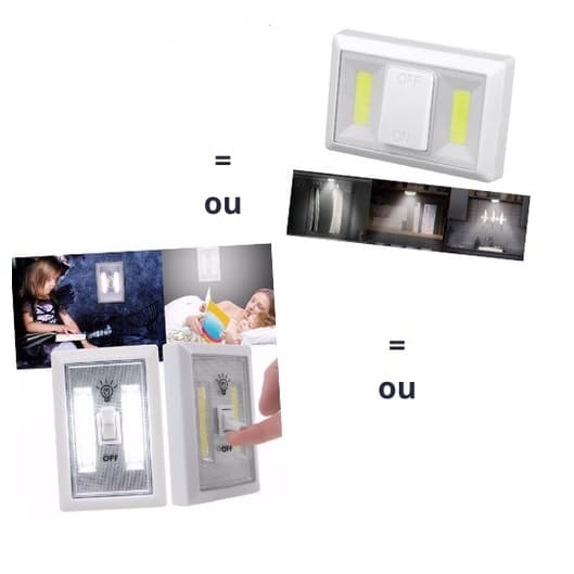Luz Noturna Led 6w Forte à pilha para Armário, Parede e Cozinha
