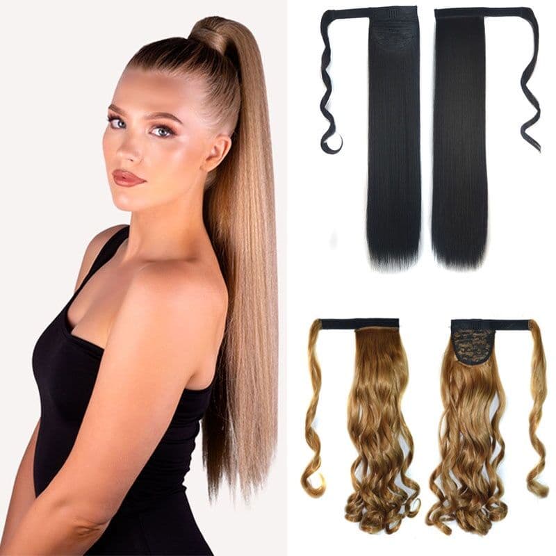 Aplique De Cabelo Rabo De Cavalo Longo Ondulado e liso Feminino