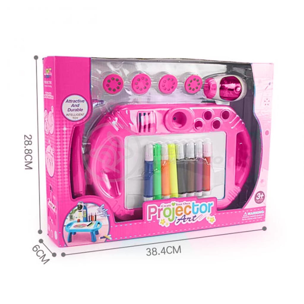 Projetor para Desenho Infantil Mesa Pintura De Projeção Magica Brinquedos Aprendizagem Robo Rosa 12